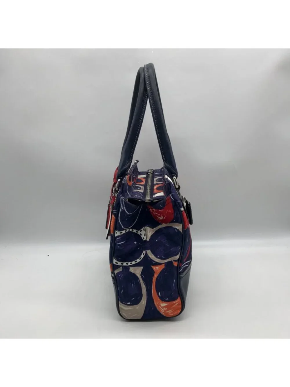 Coach Blue Canvas Legacy Heritage Candace Carryall Satchel Bag 19951